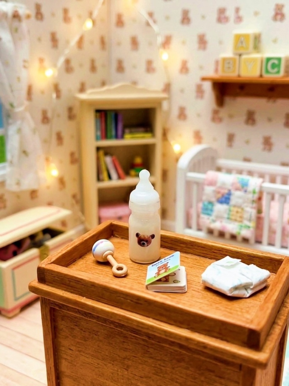 Teddy Micro Baby Doll Glass Bottles
